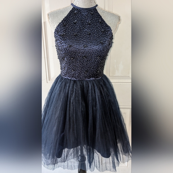 ANYA Short Beaded Tulle Dress - Picture 1 of 6